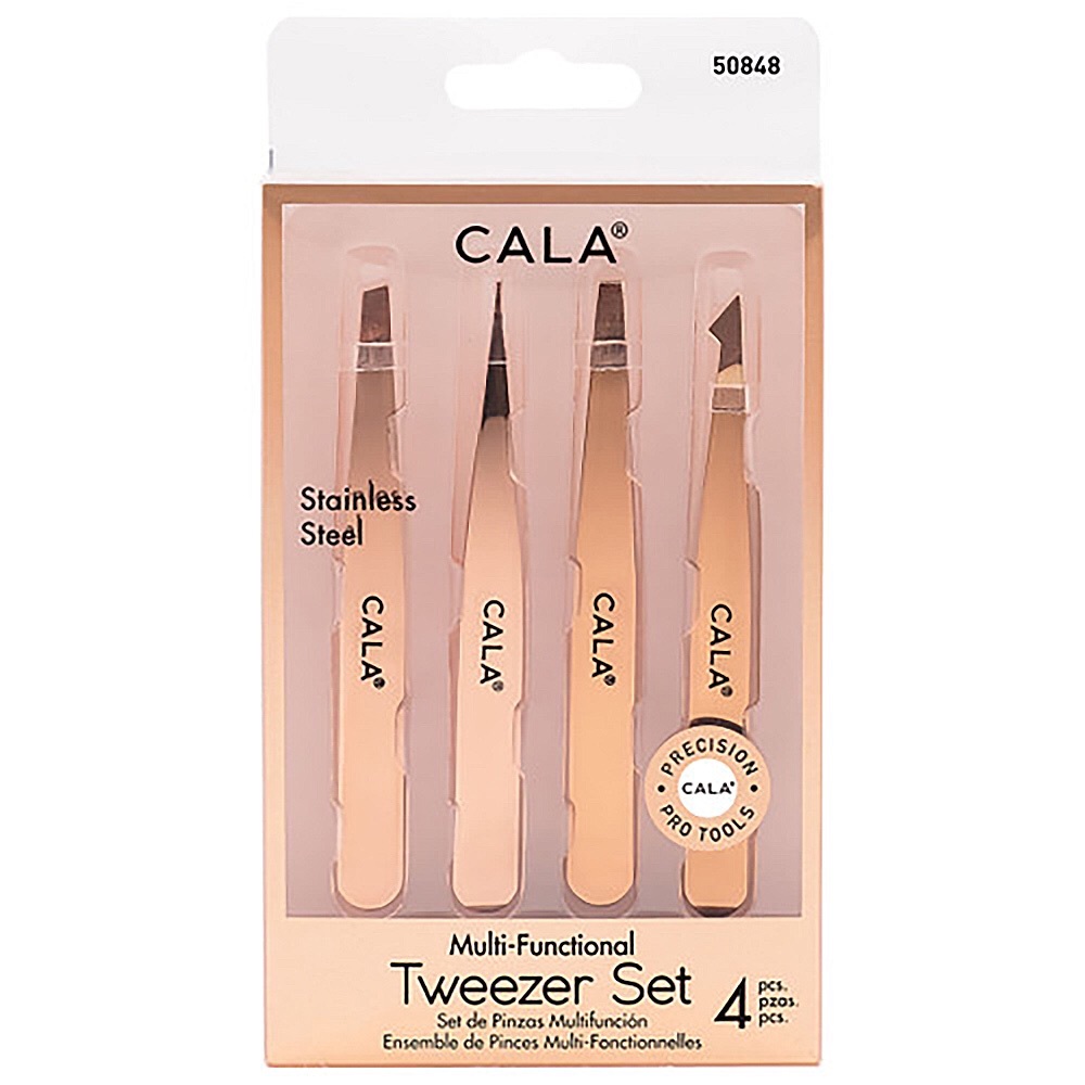 4 PCS Glamorous Rose Gold Tweezers